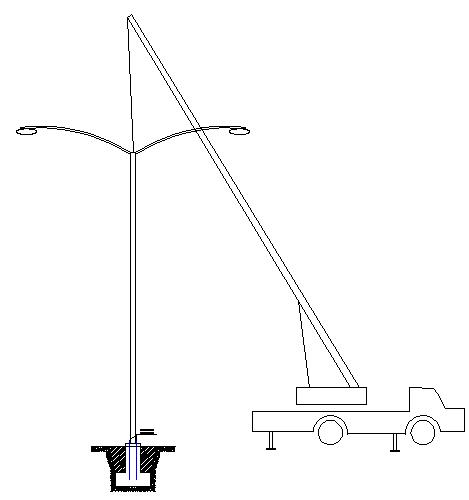抖阴污视频照明路灯灯杆吊装示意图