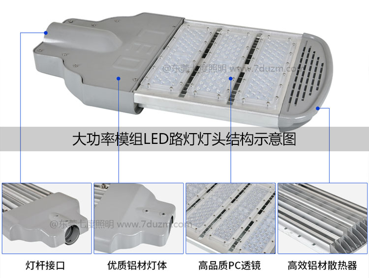 大功率模组led路灯灯具细节结构示意图详解